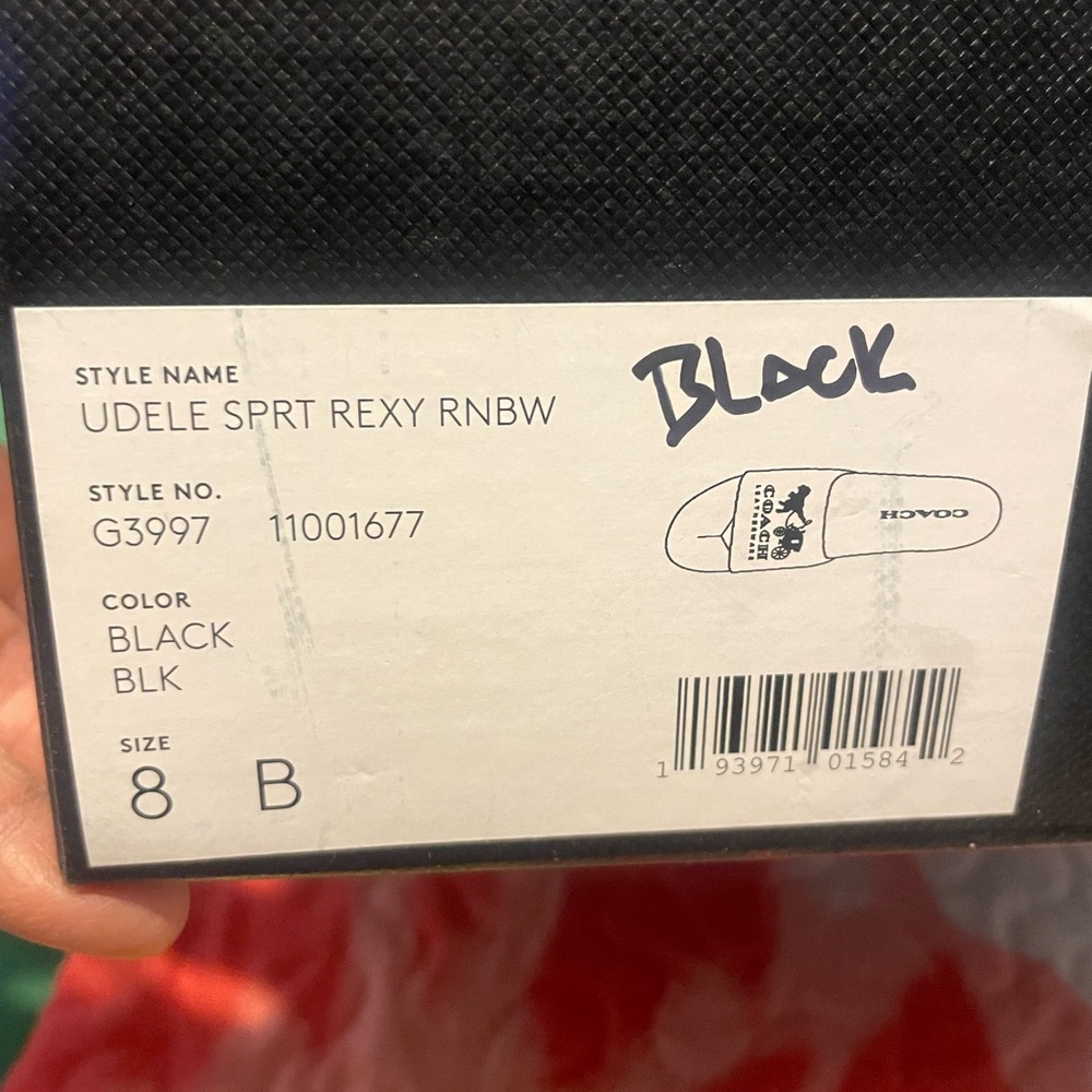 Coach Black Slide Sandals with Logo Print - Picture 3 of 5